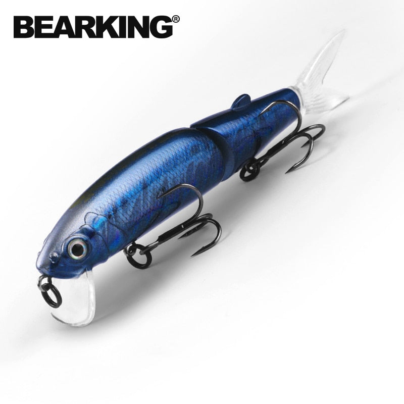 Bearking 11.3cm 13.7g  Hot Fishing Lure Minnow Quality Professional Bait Swim Bait Jointed Bait Equipped Black or White Hook