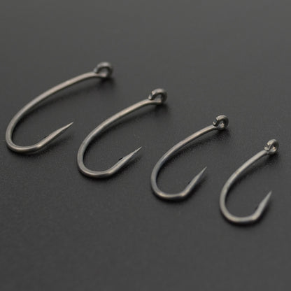 100pcs Coating High Carbon Stainless Steel Barbed Carp Fishing Hooks Pack With Retail Original Box 8003