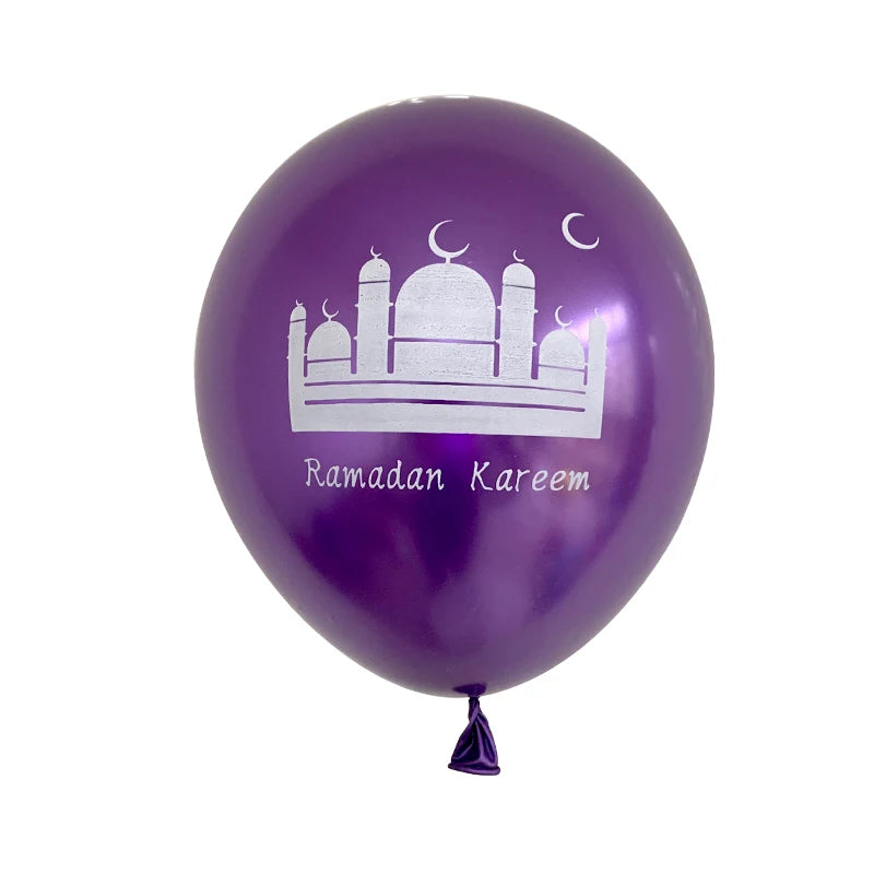 10pcs Eid Mubarak Latex Balloon Balloons Ramadan Kareem Decoration Ramadan Mubarak Muslim Islamic Festival Party DIY Decorations