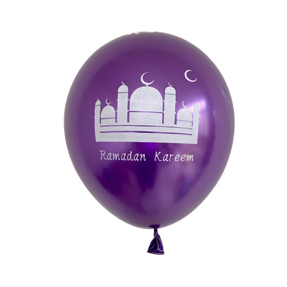 10pcs Eid Mubarak Latex Balloon Balloons Ramadan Kareem Decoration Ramadan Mubarak Muslim Islamic Festival Party DIY Decorations