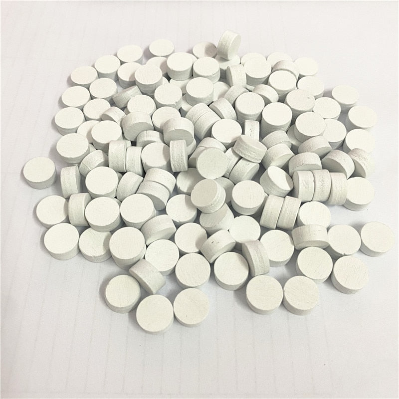 100Pcs Diameter 10*5MM Pawn Wooden Game Pieces Colorful Pawn/Chess for Board Game/Educational Games Accessories