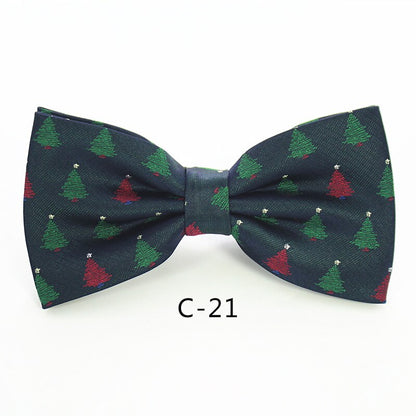 JEMYGINS Christmas Bow Ties for Mens Shirt  Snowflake Christmas Tree Pattern Men Silk Bow Tie  Christmas
