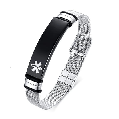 Meaeguet Personalized Bangle Men's Slide Mesh Bracelet Customized Name Wristband Stainless Steel Male Bileklik Pulseira