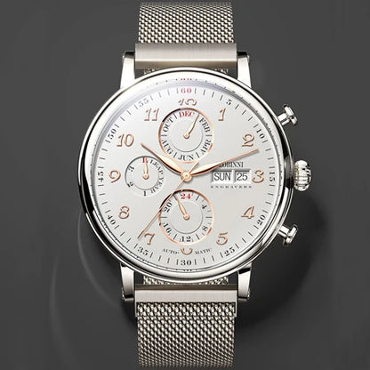 Men's Watches Switzerland LOBINNI Luxury Brand Perpetual Calendar Multi-Function Seagull Automatic Mechanical Sapphire L13019-6