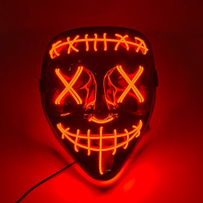 Halloween Carnival Party Costume Decoration Luminous LED Mask Halloween Mask LED Maske Light Up Party Masks for Glow Party