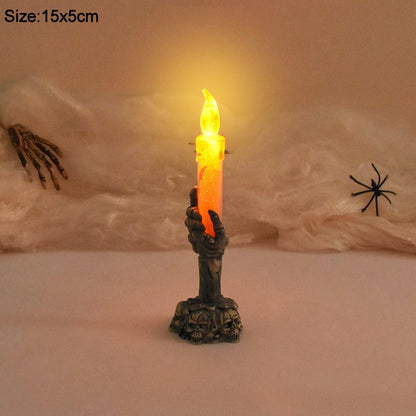 Halloween Led Candle Light Skeleton Ghost Hand Light Horror Props Halloween Party Decoration Supplies Kids Toy