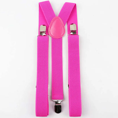 Solid Color Man's Belt Men Women Suspenders Polyester Y-Back Braces Adjustable Elastic