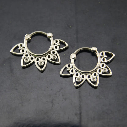 Indian Nose Piercing Septum Clicker Real Clip Rings Piercing Jewelry Septum Tribal Hoop Nose Ring Body Piercing Septo Indiano