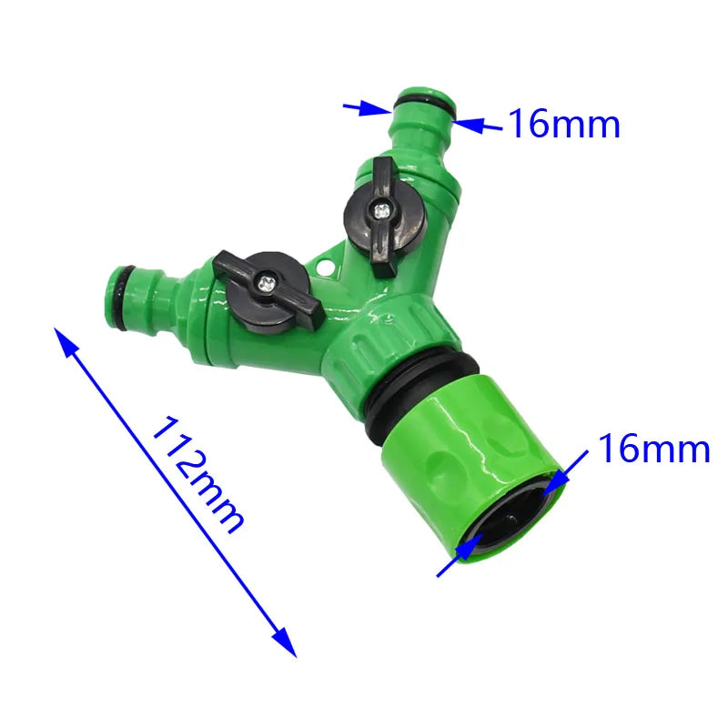 Irrigation 2 Way Tap Garden Tap Irrigation Valve Hose Pipe Splitter 2 Way Quick Connector Adapter 1pcs