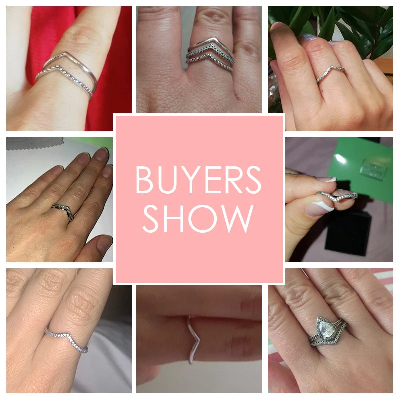 Modian 3 Style Real 925 Sterling Silver Stackable Simple Ring Clear CZ Fashion Instagram Jewelry for Women Couple Rings