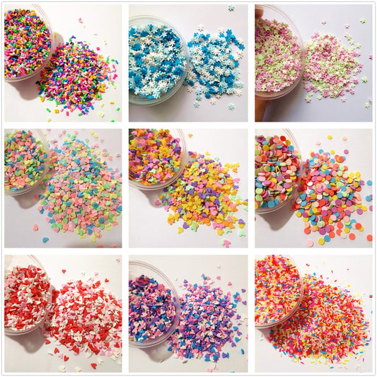 100g/Bag Slime Clay Sprinkles Filler Toys Accessories Candy Fake Cake Dessert Mud Decoration