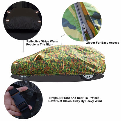 Kayme Waterproof Camouflage Car Covers Outdoor Sun Protection Cover for Car Reflector Dust Rain Snow Protective Suv Sedan Full