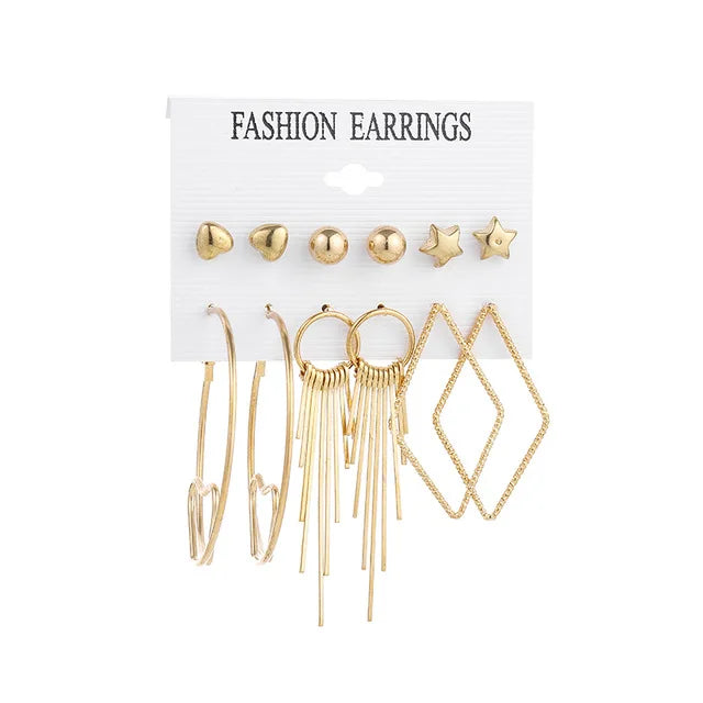 Crystal Simulated Pearl Earrings Set Women Jewelry Accessories Piercing Ball Stud Earring Kit Bijouteria Brincos