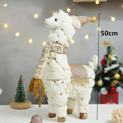 Santa Claus Snowman Alpaca Elk Christmas Decorations for Home New Year Christmas Doll Home Figures Ornaments Merry Christmas
