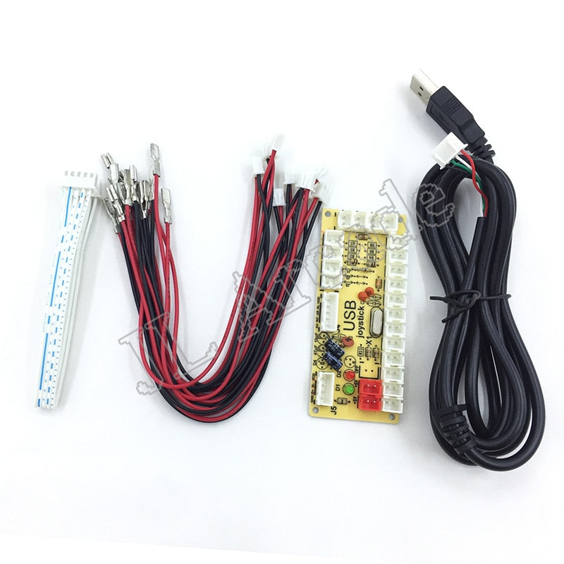 DIY Zero Delay Arcade USB Encoder PC to Joystick Fighting Games Replacement Parts Encoder Board +Wire Cables