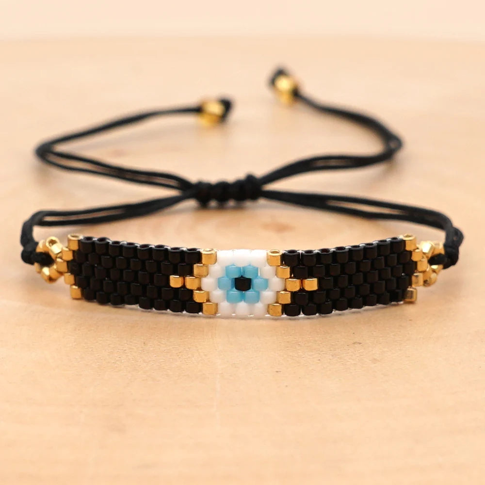 Go2boho Turkish Eye Bracelet Miyuki Evil Eye Bracelets for Women Pulseras Jewelry Handmade Beads Woven Jewellery