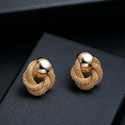 ZA Metal Maxi Statement Vintage Clip on Earrings Without Piercing  for Women Earrings Party Jewelry