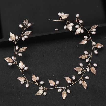 Gold/Silver Color Headbands Bride Hair Accessories Flower Pearl Crystal Hairbands Bridal Tiaras Headpiece Wedding Hair Jewelry