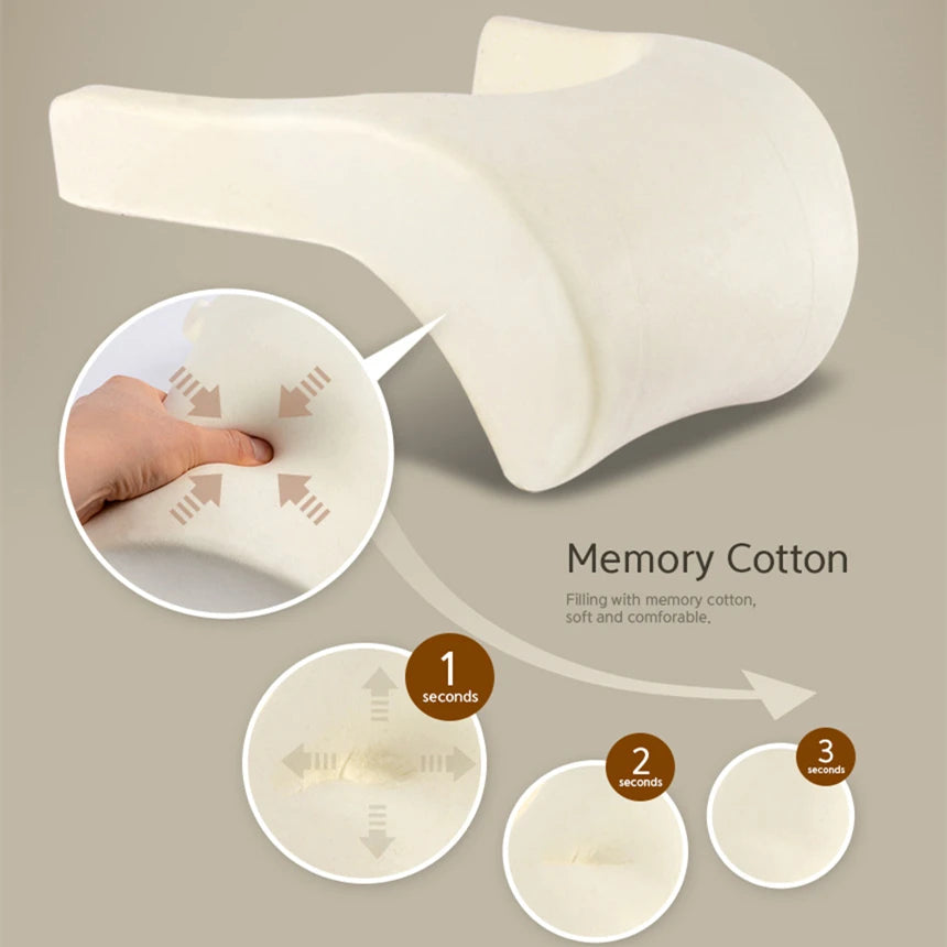 PU Leather Auto Car Neck Pillow Memory Foam Pillows Neck Rest Seat Headrest Cushion Pad Automobiles Accessories