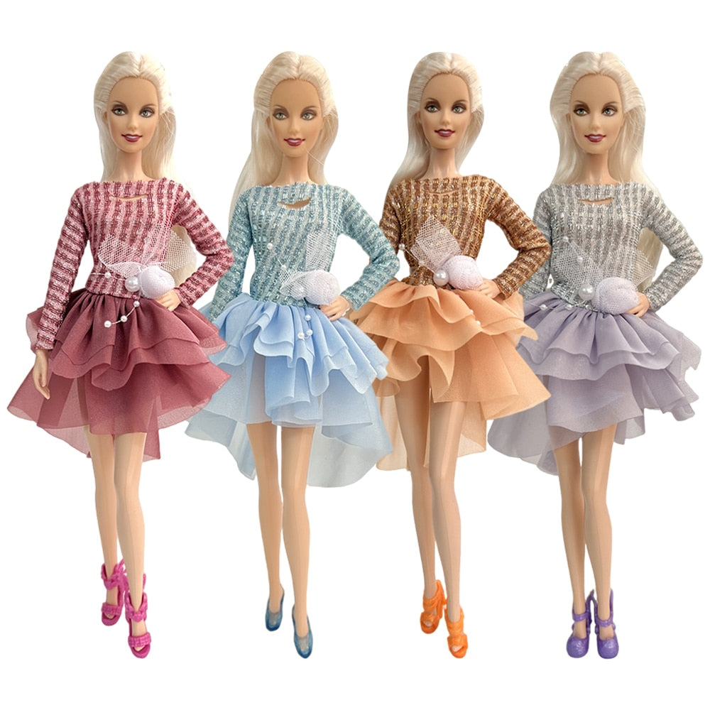 NK  1x Doll Ballet Dress for Barbie Doll Fashion Party Skirt Dollhouse Dancing Clothes for 1/6 BJD FR Doll Accessories Toys JJ