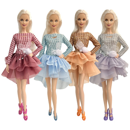 NK  1x Doll Ballet Dress for Barbie Doll Fashion Party Skirt Dollhouse Dancing Clothes for 1/6 BJD FR Doll Accessories Toys JJ