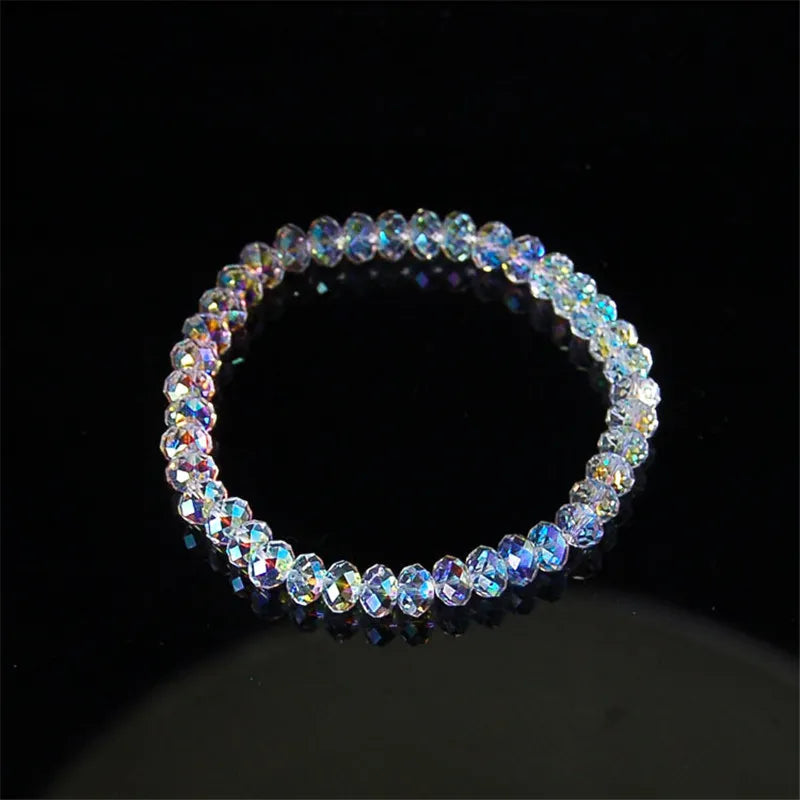 New Artificial Austria Crystal Bracelet Fashion Shiny Stone Beads Elasticity Rope Strand Bracelets for Women Jewelry