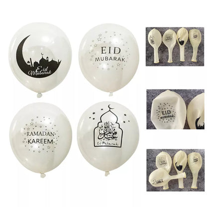 10pcs Transparent EID MUBARAK Decor Balloons Ramadan and Eid Decoration Muslim Islamic Decor Gold Balloon Ramadan Party Supplies