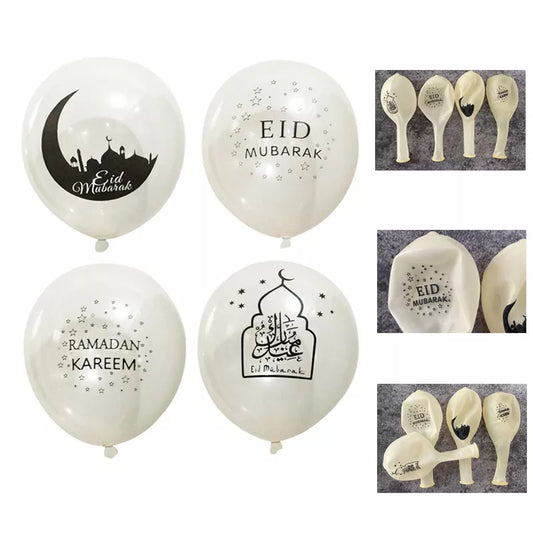 10pcs Transparent EID MUBARAK Decor Balloons Ramadan and Eid Decoration Muslim Islamic Decor Gold Balloon Ramadan Party Supplies