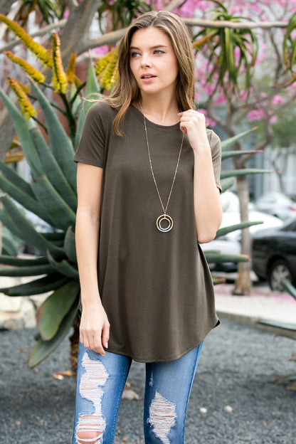 Short Sleeved Round Neck Boyfriend Tunic