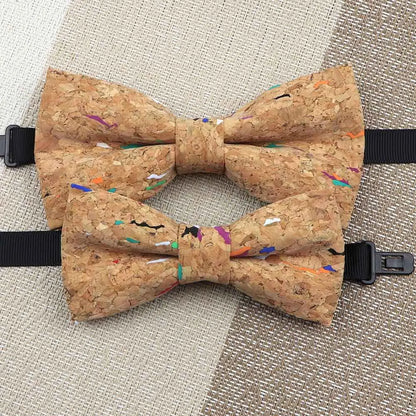 Fashion New Cork Wood Kids Bow Ties Novelty Handmade Fancy Bowtie Adjustable Butterfly Party School Children Accessories