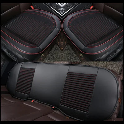 3D Leather Flax Car Seat Cover Cushion  Front Rear Protector for VolksWagen Passat Toyota Honda Ford Chevrolet Mazda Peugeot KIA