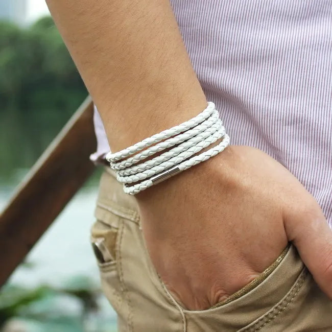 TYO Fashion 5 Layer Leather Bracelets & Charm Bangle Handmade Round Rope Turn Buckle Bracelet for Women Men Low Price