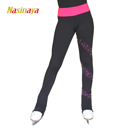 Custom Design Skating Costume Girl Pants Crystal Black Roller Performance