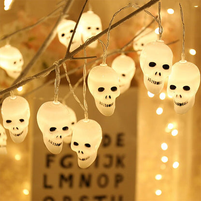 10LED Halloween Pumpkin Spider Bat Skull String Lights Lamp DIY Hanging Horror Halloween Decoration for Home Party Supplies