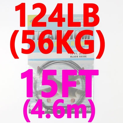 Wifreo 15ft/4.6m No Kink Titanium Leader Line Saltwater Pike Fishing Leaders / Trace Fly Tying Wiggle Tail Link Wire
