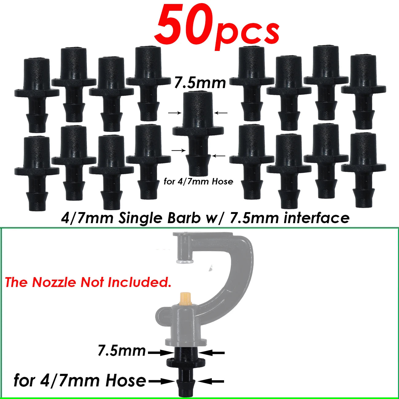 50-200pcs Durable 1/4'' C-Type Hook Fixed Stem Support Holder Stakes for 4/7mm Hose Flowerpot Drip Irrigation Fitting Greenhouse