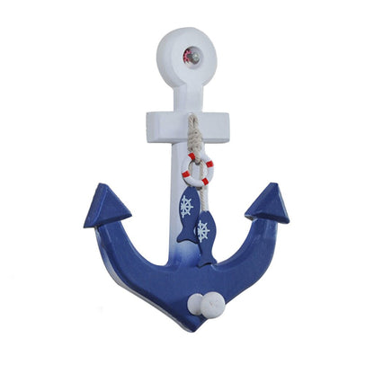 Nautical Anchor Wall Hanging Hook Buoy Fish Decor Coat Hat Door Rack