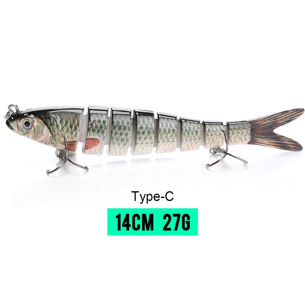 VTAVTA 10/14cm Sinking Wobblers Fishing Lures Jointed Crankbait Swimbait 8 Segment Hard Artificial Bait for Fishing Tackle Lure