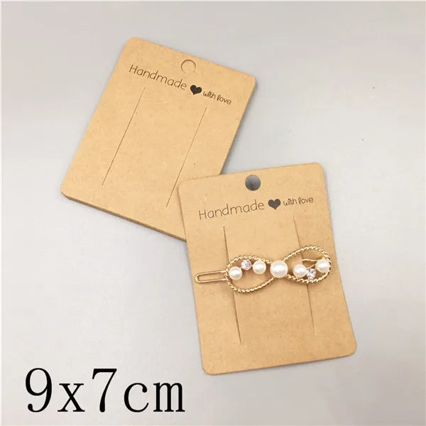 100pcs Multi-Style Hair Clip Cards Hair Accessories Jewelry Display Card Fashion Hair Clip Packaging Vintage Classic Card