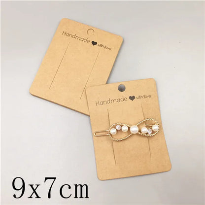 100pcs Multi-Style Hair Clip Cards Hair Accessories Jewelry Display Card Fashion Hair Clip Packaging Vintage Classic Card