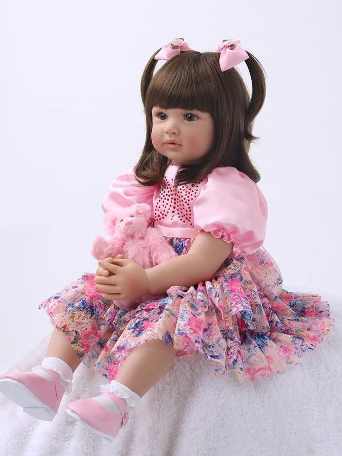 BZDOLL Lifelike 24inch Reborn Toddler Doll (Soft Silicone Limbs, Cloth Body) Alive 60cm Princess Baby Girl Brinquedos
