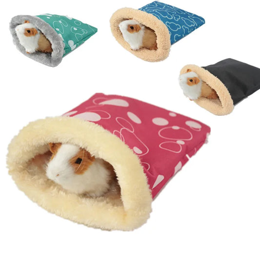 Warm Plush Hamster Bed House Soft Guinea Pig Bed Rat Nest Small Animals Mouse Sleeping Bag Cavie House Accessories Hamster Cage