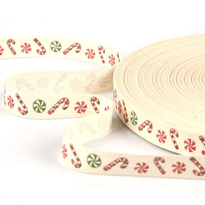 5yards Cartoon Printed Cotton Ribbons Hairbows Christmas Decoration for Home Gif