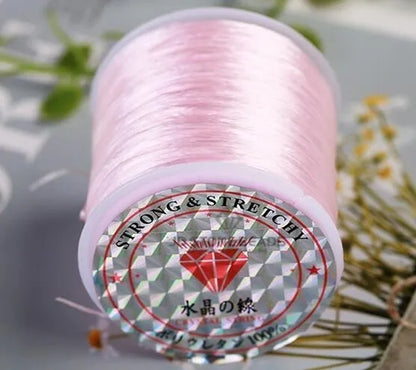 1Roll/35m 0.5mm Elastic Thread Cord String Round Crystal Line Nylon Rubber Stretchy Cord for Jewelry Making Beading Accessories