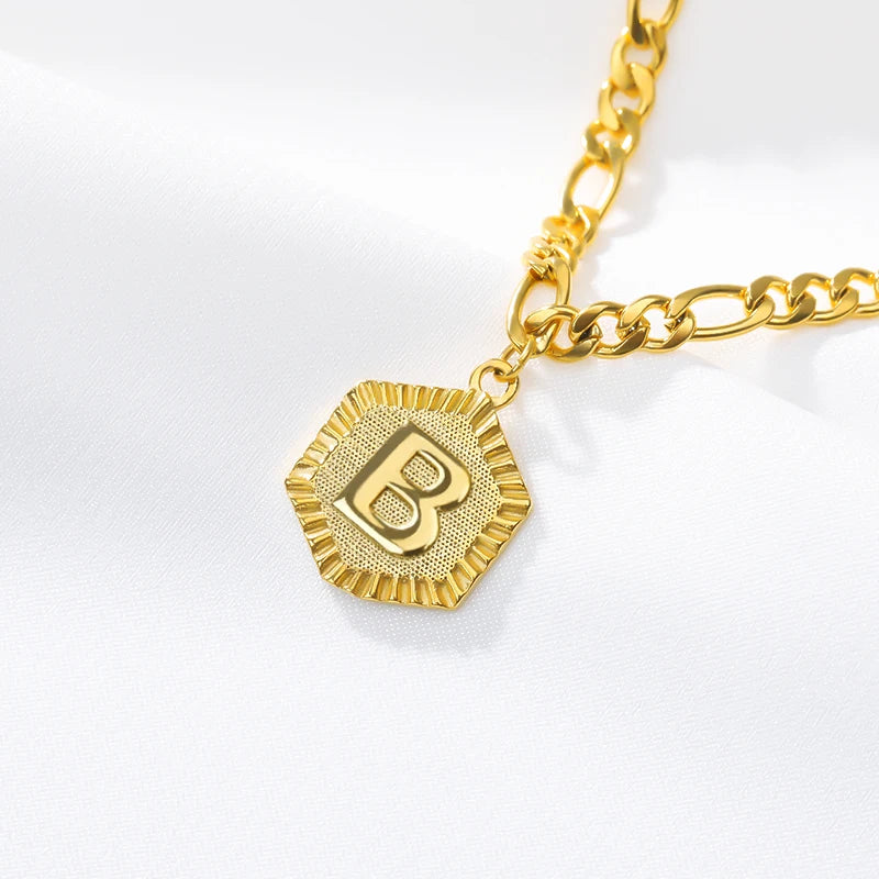 A-Z Initial Letter Anklets for Women Stainless Steel Anklet  21cm + 10cm Figaro Chain Summer Beach Accessories Jewelry