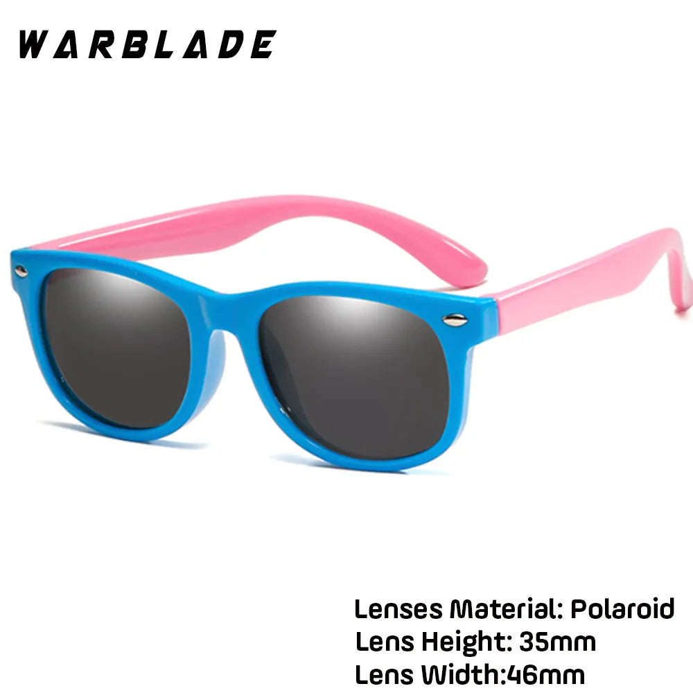 WarBlade Fashion Kids Sunglasses Children Polarized Sun Glasses Boys Girls Glasses Silicone Safety Baby Shades UV400 Eyewear