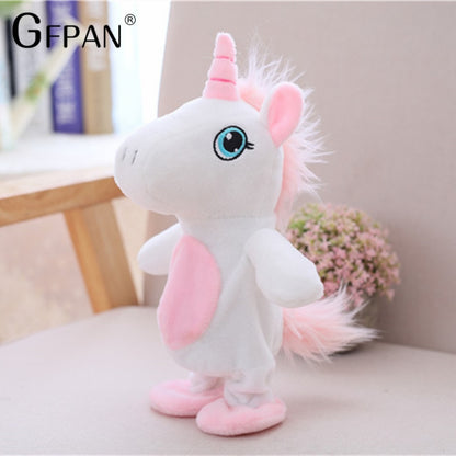 25cm Magic Unicorn Walking& Talking Stuffed Animal Horse Toy Sound Record Unicorn Plush Fantasy for Kids