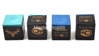 4pcs of Pool Billiards Snooker Chalk Cubes Chalk Light Green/Blue Dry/Wet Chalks