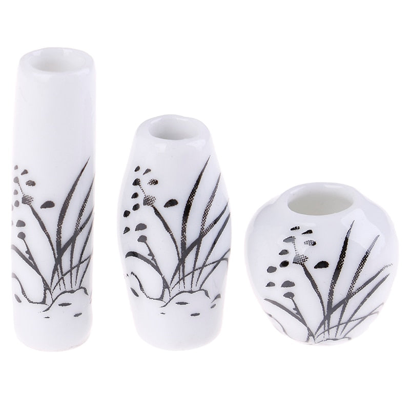1/2/3/5/7/9pcs/Set Dollhouse Mini Ceramic Porcelain Vase Accessories Doll House Miniatures 1:12 Accessories Decorative Miniature