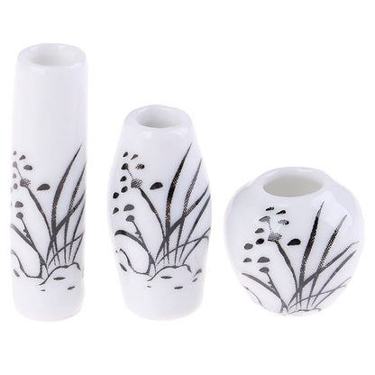 1/2/3/5/7/9pcs/Set Dollhouse Mini Ceramic Porcelain Vase Accessories Doll House Miniatures 1:12 Accessories Decorative Miniature